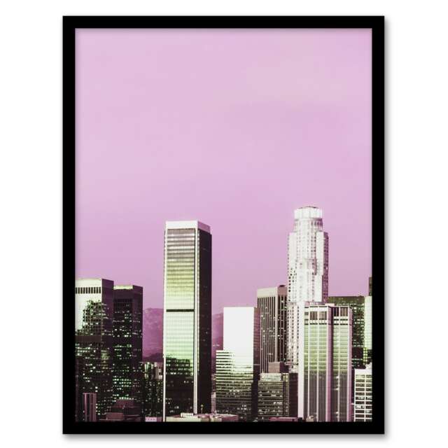 "Skyline view of Los Angeles California Highsmith Framed Wall Art Print 12X16"""