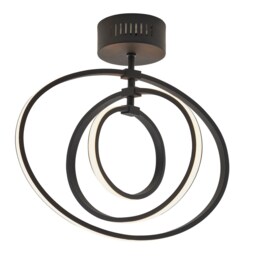 Avali LED Semi Flush Light Matt Black & White Acrylic