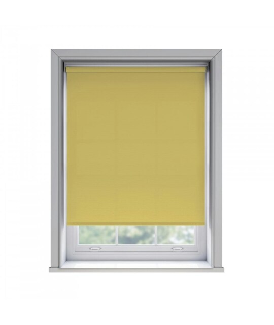 145cm No Drill Ochre Thermal Blackout Roller Blind (170cm Drop) Yellow