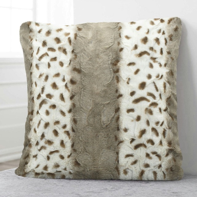Luxury Fur Soft Animal Print Cushion - 43cm x 43cm Multi