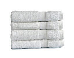 Zero Twist Egyptian Cotton Face Cloths Pack of 4 - White