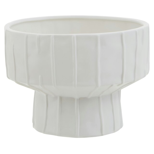 Interiors by Premier Ceramic White Vase, Versatile Pottery Vase, Compact And Lightweight Ceramic Vase For Artificial Flowers White