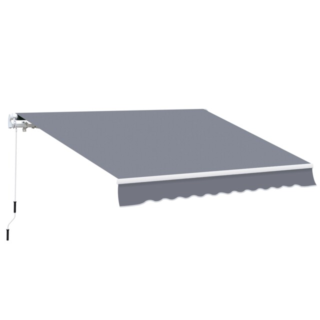 Outsunny Garden Sun Shade Canopy Retractable Awning, 4 x 3(m), Grey Grey 1