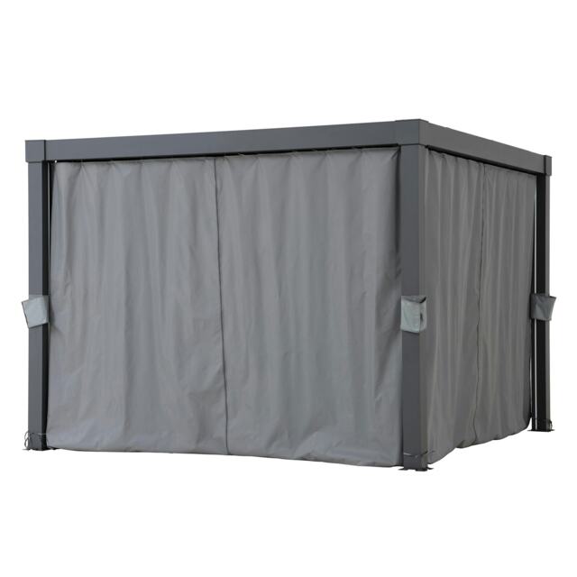 Sunjoy Accessory Curtain for Louvered Pergola - 3m x 3m, Polyester, UV and Weather-Resistant（Gazebo Not Included）