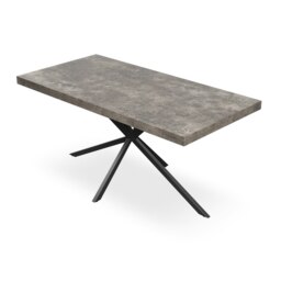Donni 4-6 Seater Dining Table w Black Legs Brown Oak