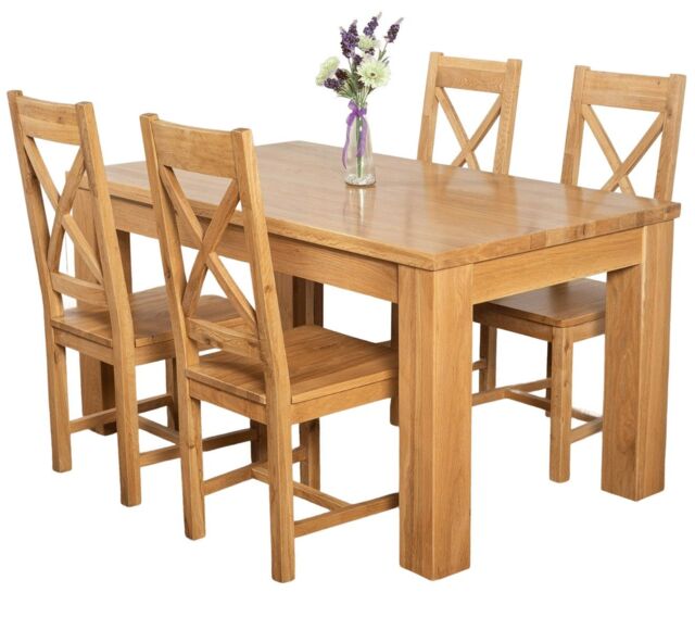 Dakota 152 x 87cm Medium Oak Dining Table and 4 Berkeley Chairs Brown Brown