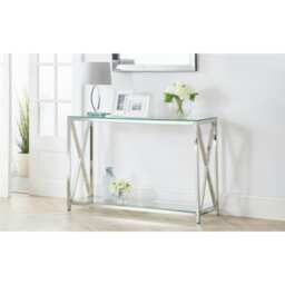Silver Chrome Frame Console Table Silver Silver