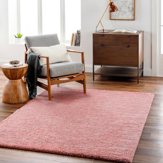 LIVABLISS Cloudy Shaggy-Solid Color Plush Soft Pile Rug 160 x 213 cm Pink