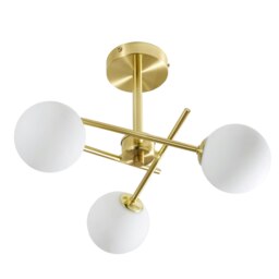 BHS Nera 3 Light Flush Bathroom Ceiling Light Gold Brass 1
