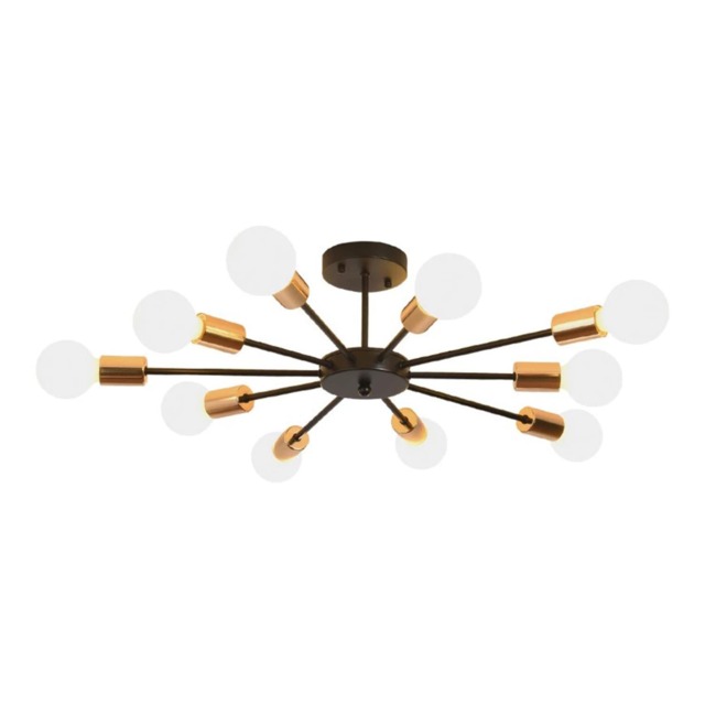Chandelier 10Lights Semi Flush Mount Ceiling Light Black 70cm