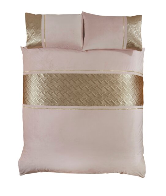 Capri Polycotton Duvet Cover Set With Pillowcase Pink Super King 1