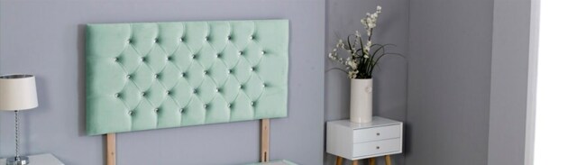 "Duck Egg Plush Velvet Chesterfield Headboard Multi 3FT Single 20""inch Headboard"