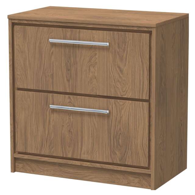 Balterley Longnor 2 Drawer Floor Standing Vanity Unit with Worktop, Antique Oak, 800mm