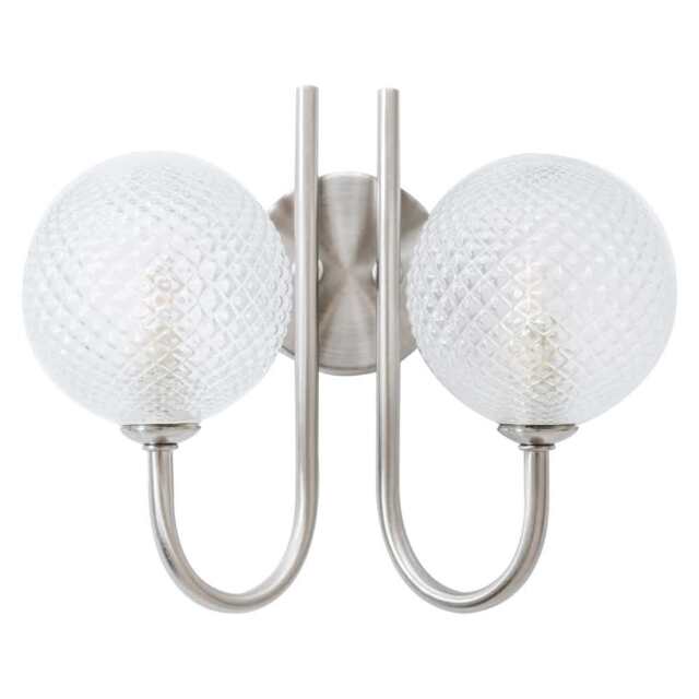 ValueLights Elle Brushed Chrome 2 Way IP44 Bathroom Wall Light Silver