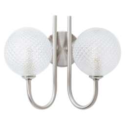 ValueLights Elle Brushed Chrome 2 Way IP44 Bathroom Wall Light Silver