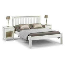 "Premium Stone White Finish Shaker Style Low Foot End Bed - Double 4ft 6"" (135cm)"