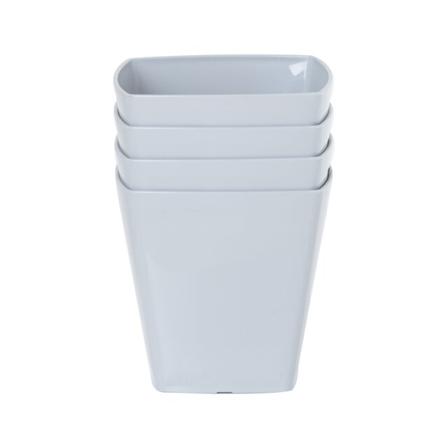 Wham studio 4x 14cm Square Plastic Planter Grey Cool Grey