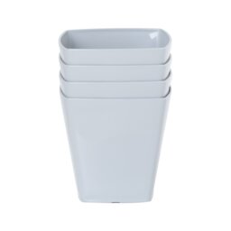 Wham studio 4x 14cm Square Plastic Planter Grey Cool Grey
