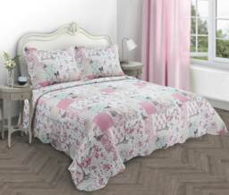 Velosso Boutique Cotton Blend Quilted Bedspread Set Pink Pink King