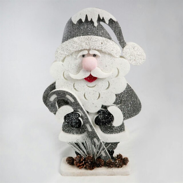 Christmas Decoration 52cm Santa Christmas Tabletop Figures Window Holiday Home Xmas Glitter Foam Showpiece Decorations