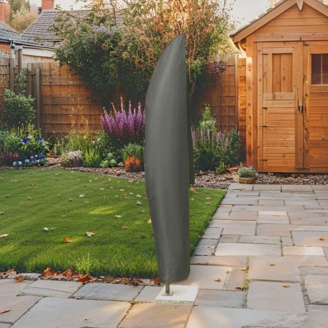 Black 190cm Heavy Duty Waterproof Parasol Jumbo Protective Cover