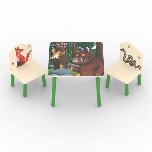 Gruffalo Table & 2 Chairs - MDF - Wood - L50 x W50 x H48.5 cm