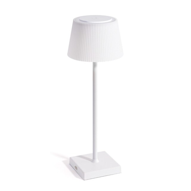 Auraglow Rechargeable Cordless LED Table Lamp - CAPRI White White/White