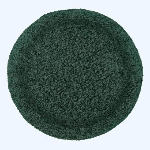 Homescapes Luxury Reversible Round Bath Mat - Forest Green Forest Green