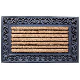 KUKOON Ornate Rubber Coir Doormat 45cm x 75cm