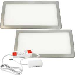 Brushed Nickel Ultra-Slim LED Under Cabinet Lighting Kit - Warm White 2-Pack with Driver