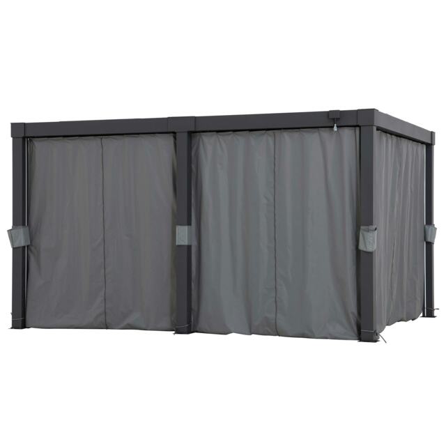 Sunjoy Accessory Curtain for Louvered Pergola - 3m x 4m, Polyester, UV and Weather-Resistant（Gazebo Not Included）
