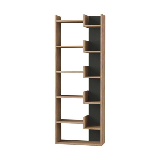 Decortie Oppa Bookcase 60x22x162cm Oak Anthracite Grey