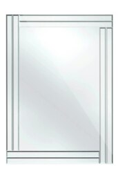 Milania Bevelled Edge Mirror with Double Line Frame Silver