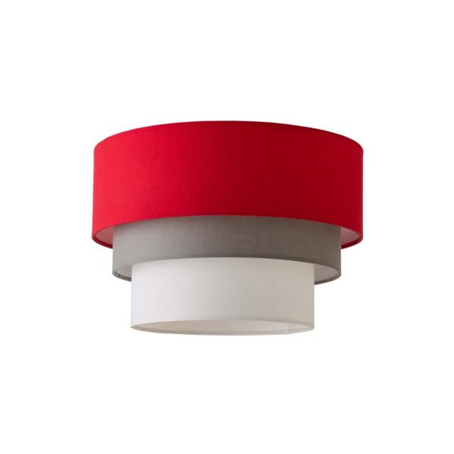 ValueLights Aztec 3 Tier Red Fabric Ceiling Light Shade and Bulb
