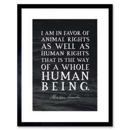 "Slate Quote Abraham Lincoln Animal Rights 9x7"" Black Framed Wall Art Print"