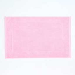 Homescapes Imperial Plain Cotton Bath Mat Pink 50 x 80 cm