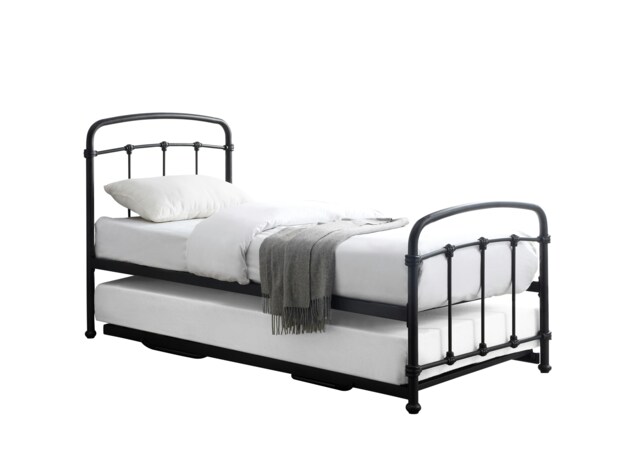 Mostyn Black Guest Bed with Trundle Black