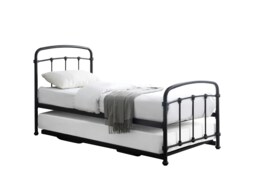 Mostyn Black Guest Bed with Trundle Black