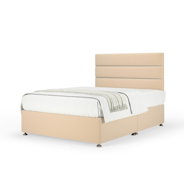 Super Ortho Orthopaedic Natural Plush Velvet Divan Set And Milan Headboard Small Single