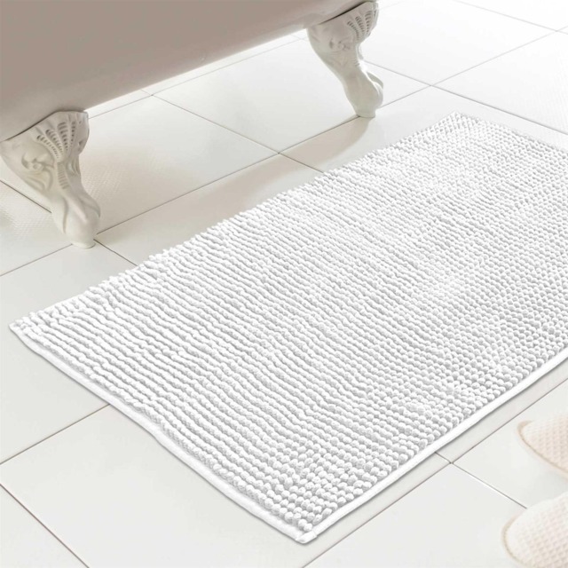 Chenille Loop Bath Mat White White