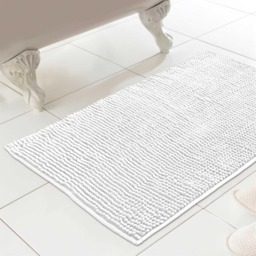 Chenille Loop Bath Mat White White