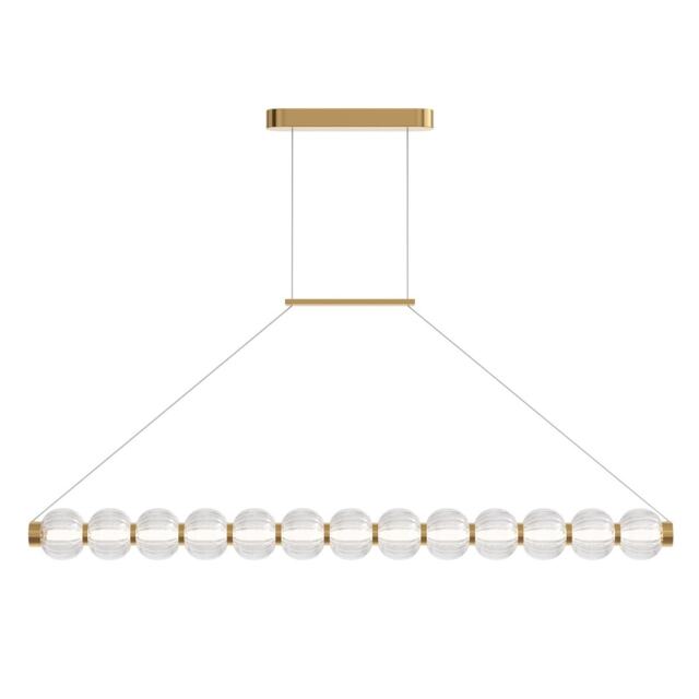 Amulet Modern Bar Pendant Ceiling Light Gold 3000K 1050lm Glass Shade