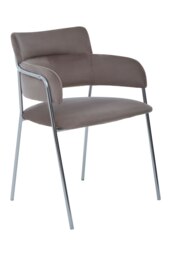 Orsina Mink Velvet Dining Chair,Compact Lounge Chair, Velvet Upholstered Kitchen Chair,Bedroom Decorative Armchair