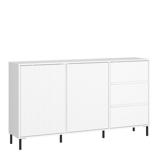 Avenale Sideboard 2 Door 3 Drawer in Alpine White High Gloss