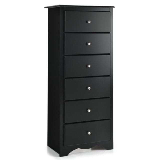 COSTWAY 6 Dresser Chest Free Standing Modern Storage Cabinet Dresser Clothes Organizer