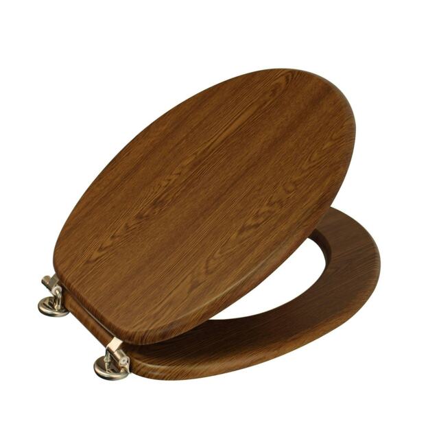 Showerdrape Oxford Walnut Wooden Toilet Seat Multi 1