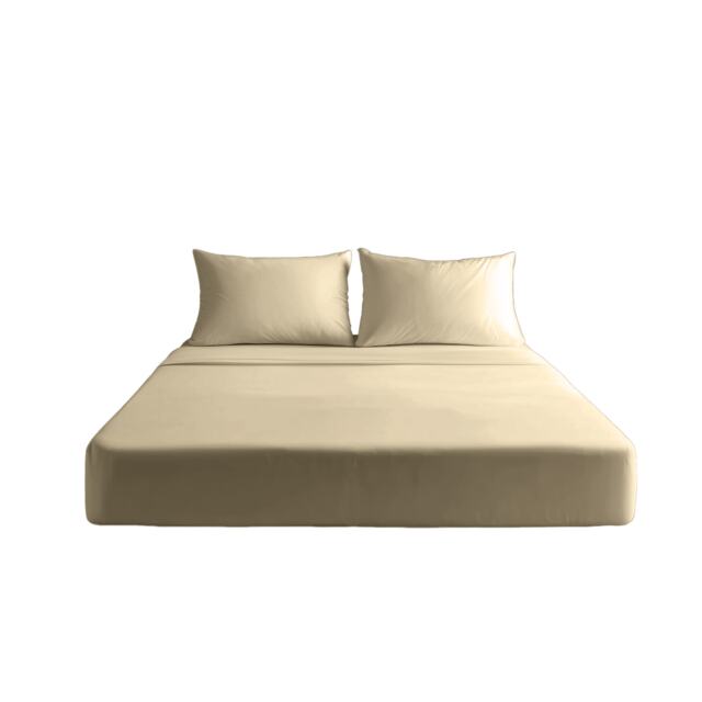 Luxury 200TC Soft Touch Fitted Sheet Bed Linen 30cm Extra Deep Skirt Cream Super King