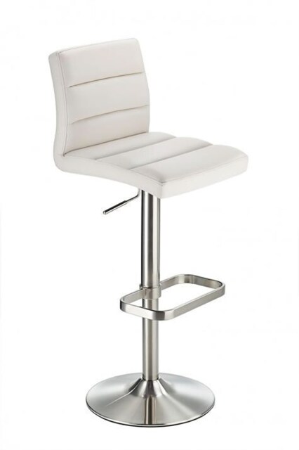 Swank Adjustable Bar Stool White Silver
