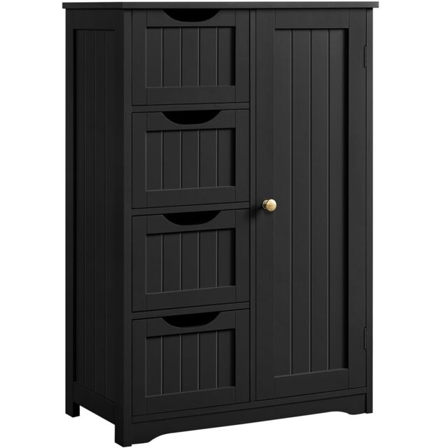 Yaheetech Wooden Bathroom Cabinet 4 Drawers & Cupboard