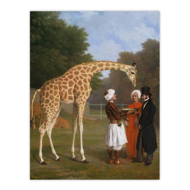Nubian Giraffe Oil Painting Agasse Wall Art Poster Print